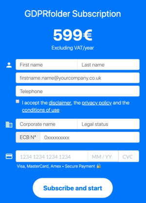 GDPRfolder — Subscription